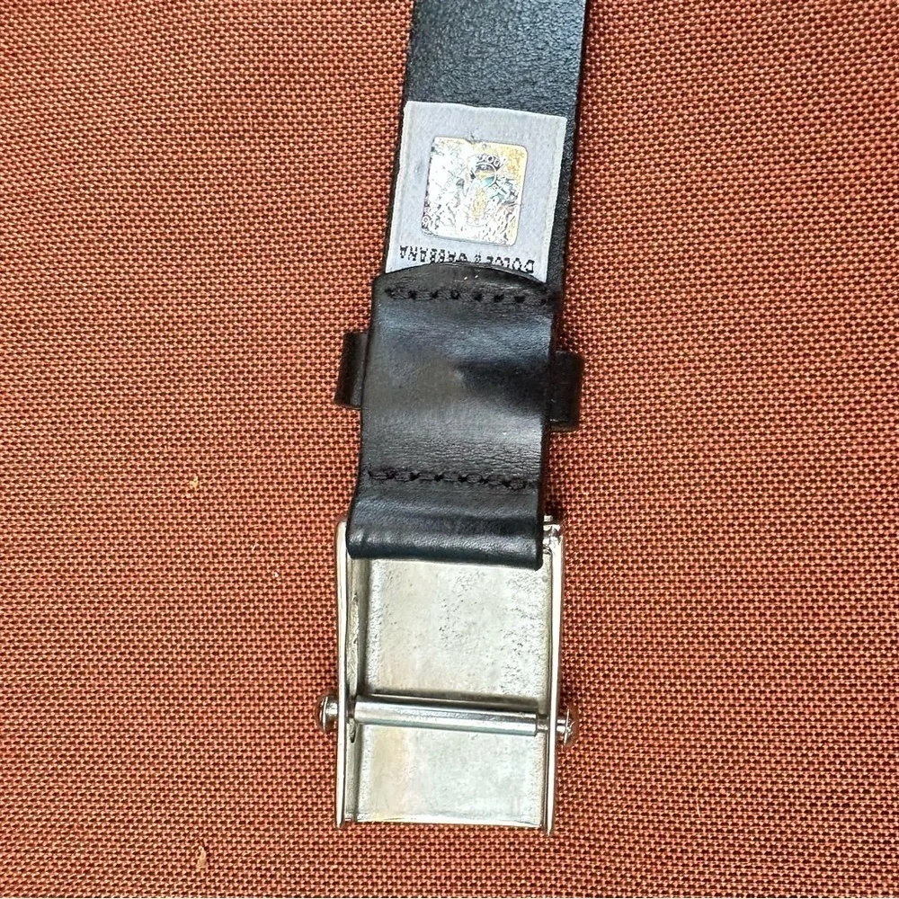 Dolce & Gabbana Black Leather Belt Kids 19-23 waist 50-60CM LOGO Designer 3053 Y